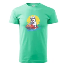 Husky na vodnom skútri