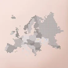 Mapa Európy - srdce v Ukrajine