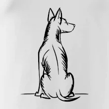 Pes kreslený zozadu