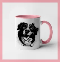 Čiernobiela karikatúra Bernský salašnícky pes