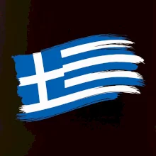 Grécko vlajka - štetkou