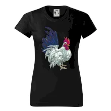 Kohút kreslený biely