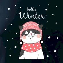 Mačka v čiapke s vystrčeným jazykom Mačka v čiapke s vystrčeným jazykom