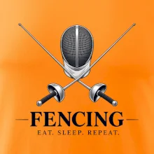 Šermířská maska se zkříženými kordy eat sleep repeat