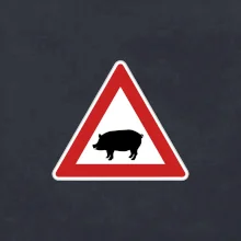 Dopravná značka - Pozor prasa domáca