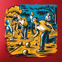 Petanque hra - modro oranžová