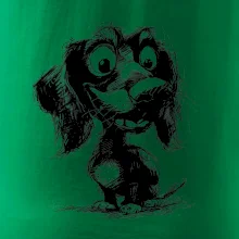 Čiernobiela karikatúra jazvečík