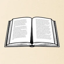 Kniha čiernobiela otvorená s textom