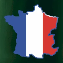 Francúzska vlajka mapa obrys