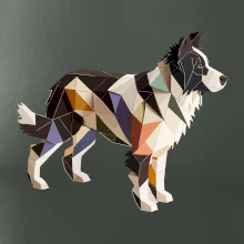 Border kólia zlepená z papiera Border kólia zlepená z papiera