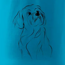 Lhasa Apso čierny nákres slabej linky