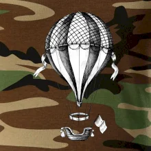 Teplovzdušný balón kreslený