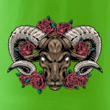 Hlava barana s ružami