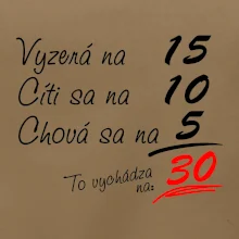 Vyzerá, cíti sa, chová sa - 30 rokov