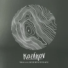 Kozákov - vrstevnice v kruhu