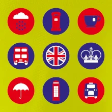 Anglicko symboly v kruhoch