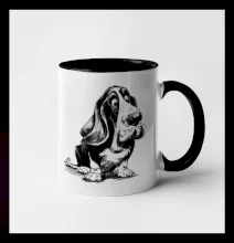 Čiernobiela karikatúra baset