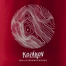 Kozákov - vrstevnice v kruhu