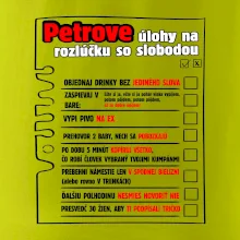 Tričko na rozlúčku s úlohami vpredu
