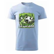 Futbalová lopta a štadión eat sleep repeat
