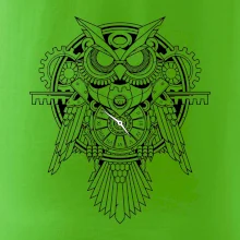 Steampunk sova čiernobiela