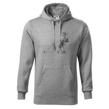 Kreslený rybár na pni