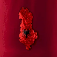 Mapa Albánsko reliéf hôr Mapa Albánsko reliéf hôr