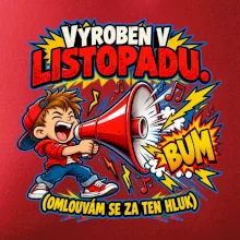 Vyroben v listopadu hlučný kluk s červeným megafonem