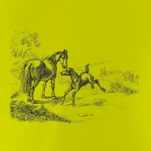 Kôň a žriebä maľované