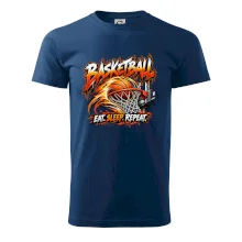 Basketbalový kôš s loptou eat sleep repeat