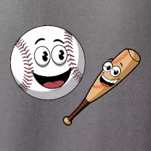 Parové tričko - baseballová raketa a loptička