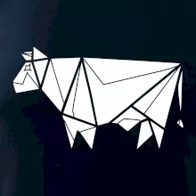 Origami krava z boku