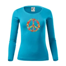 Peace symbol červené kvety