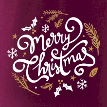 Merry christmas - nápis guľatý