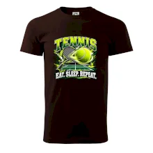 Tenisová raketa a míček eat sleep repeat