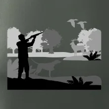 Lovec a stavač v lese Lovec a stavač v lese