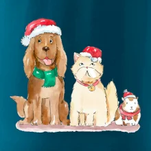 Veselé vianoce - pes, škrečok a mačka