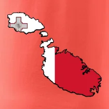 Mapa Malta s vlajkou