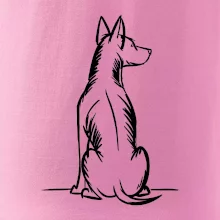 Pes kreslený zozadu