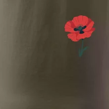 Vlčí mak kreslený na prsníku