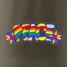 Peace nápis dúhový