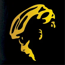 Hlava cyklista zlatá