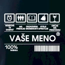 Vaše meno - čiarový kód