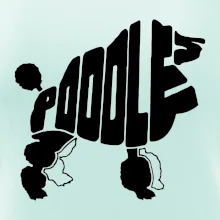 Pudel - nápis v tele Pudel - nápis v tele