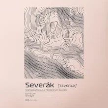 Severák - vrstevnice v obdĺžniku