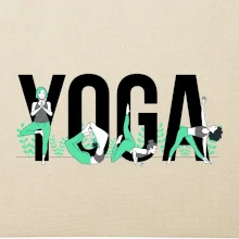 Yoga nápis farebný