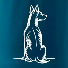 Pes kreslený zozadu