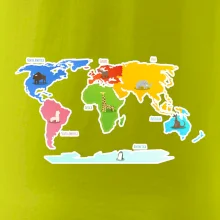 Svetové kontinenty s názvami a zvieratkami