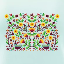 Folklór - farebne kvetiny obdĺžnik