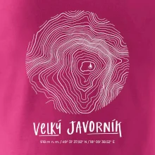 Velký Javorník (Beskydy) - vrstevnice v kruhu